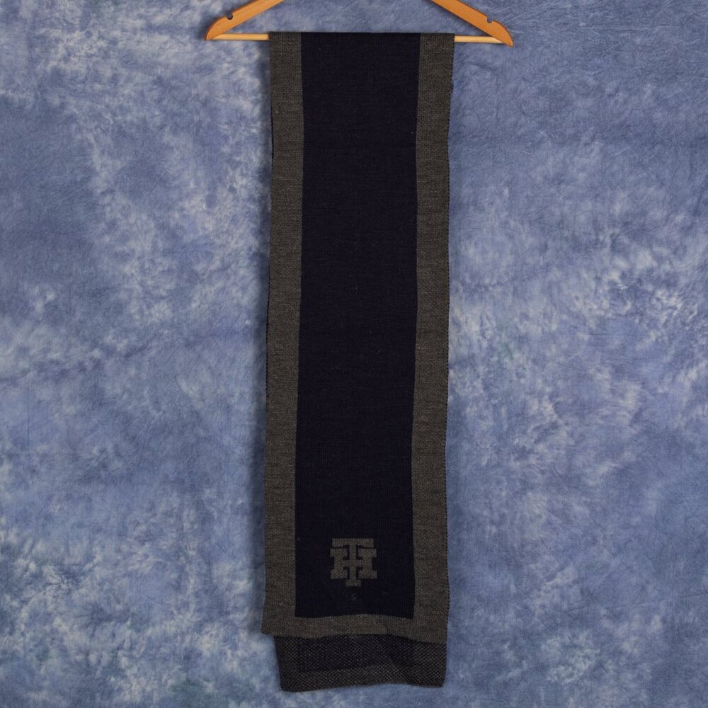 Mens Tommy Hilfiger Blue and Gray Scarf